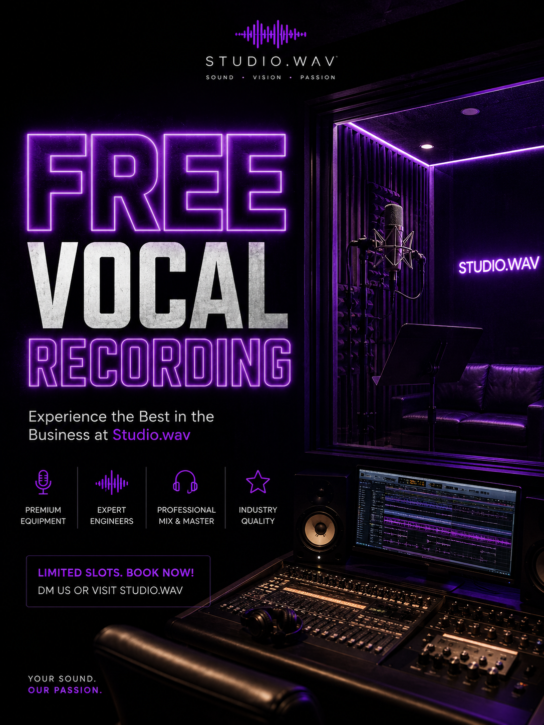 Free Vocal Recording Session at Studio.wav Delhi